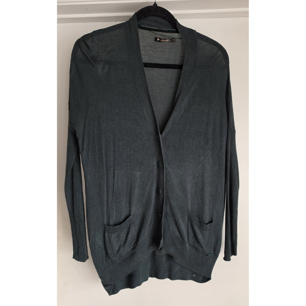 Maria Filó Women Cardigan Size P Green Viscose Long‎ Sleeve Sweater